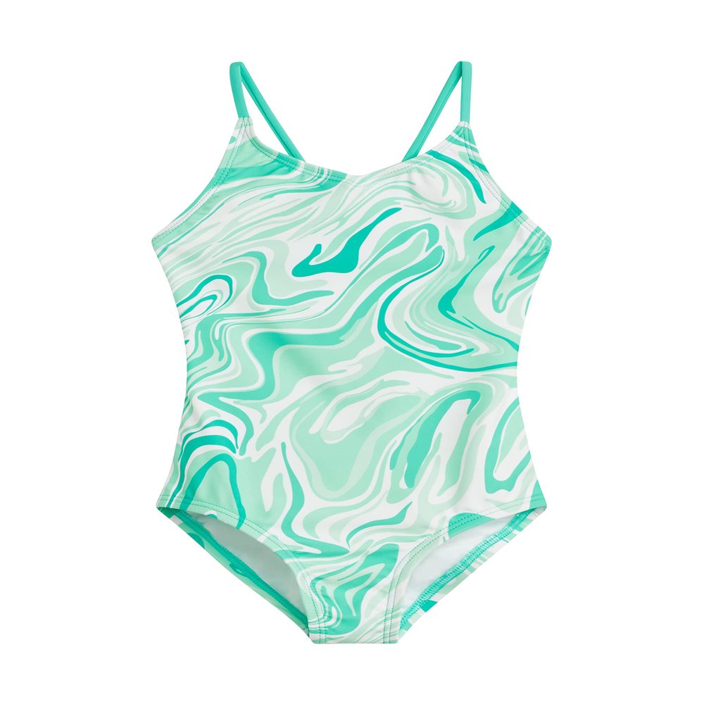 Kanu Surf Girls' Hurricane Beach Sport UPF 50+ 1-Piece Swimsuit, Gigi Green,3T