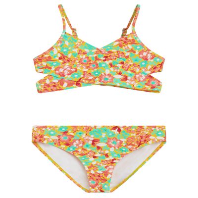 Kanu Surf Girls Coral Reef Beach Sport Wrap Around Bikini 2-Piece Two Swimsuit, Caitlin Yellow, 8 US