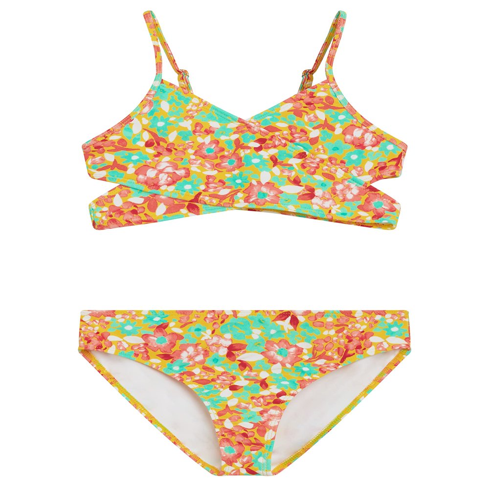 Kanu Surf Girls Coral Reef Beach Sport Wrap Around Bikini 2-Piece Two Swimsuit, Caitlin Yellow, 8 US