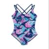 Kanu Surf Girls, Reese UPF 50 Beach Sport Criss-Cross One Piece Swimsuit, Summer Navy, 8 view 1