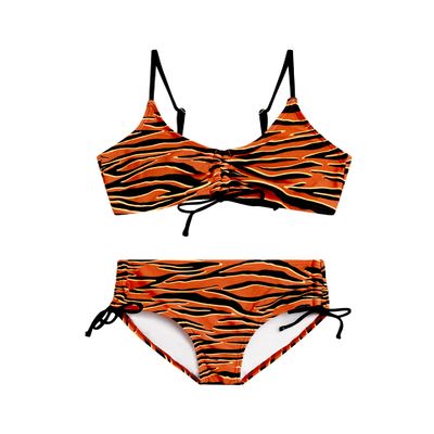 Kanu Surf Girls' Willow V-Neck Bikini Beach Sport 2-Piece Swimsuits, Zoey Bronze,8
