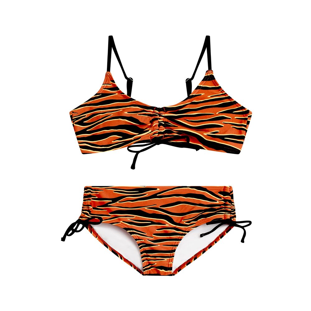 Kanu Surf Girls' Willow V-Neck Bikini Beach Sport 2-Piece Swimsuits, Zoey Bronze,8