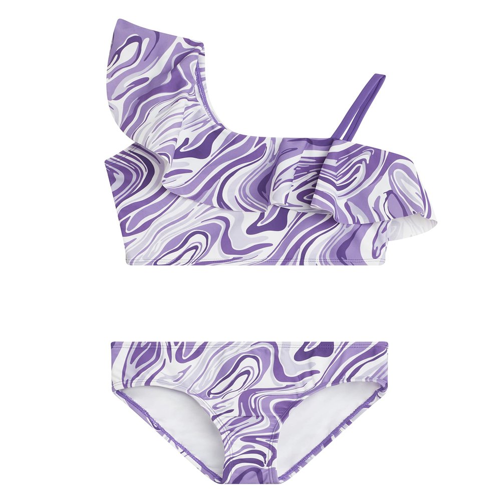 Kanu Surf Girls Avery UPF 50+ Beach Sport One Shoulder Tankini Two Piece Swimsuit, Gigi Purple, 16 US