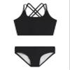 Kanu Surf Girls Waverly UPF 50+ Beach Sport Criss-Cross Tankini Two Piece Swimsuit, Solid Black, 10 US view 1