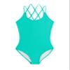 Kanu Surf Girls, Reese UPF 50 Beach Sport Criss-Cross One Piece Swimsuit, Solid Atlantis, 8 view 1