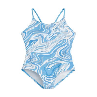 Kanu Surf Girls' Hurricane Beach Sport UPF 50+ 1-Piece Swimsuit, Gigi Blue,7