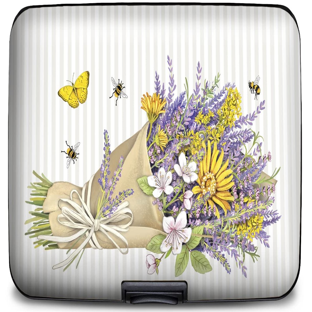 Monarque RFID Secure Armored Wallet (Mary Lake-Thompson Lavender Bouquet)