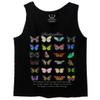 0542. Cute Butterflies Graphic Printed Butterfly Monarch Vintage Collection Men's Tank Top (Black, X-Large) view 1
