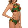 African Kente Print Women's Bikini Set Cutout Swimwear Fashion Two Piece Swimsuit Bathing Suit S view 3