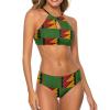 African Kente Print Women's Bikini Set Cutout Swimwear Fashion Two Piece Swimsuit Bathing Suit M view 2
