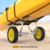 Bonnlo Kayak Cart, Heavy Duty Universal Kayak Trailer Adjustable Width 6.3"-18.7" Canoe Cart Dolly with 12" Flat-Free Kayak Wheels and Kickstand, 450 Lb Weight Capacity Kayak Trolley Transport view 3