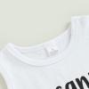 Infant Toddler Baby Boys Summer Outfit Cactus Letter Print Sleeveless Tank Tops T-Shirt+ Shorts Set 2PCS Clothes Set (White, 6-12 Months) view 3