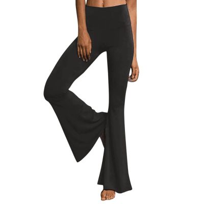 Fleece Lined Flare Leggings Women Long Flare Waist Leg Trousers Palazzo Bell Pants Pants Women's High Yoga Bottom Wide Grey