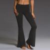 Fleece Lined Flare Leggings Women Long Flare Waist Leg Trousers Palazzo Bell Pants Pants Women's High Yoga Bottom Wide Grey view 4