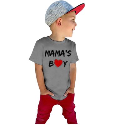 KAGAYD Baby Boys Girls T Shirt Valentine's Day Short Sleeve Heart Prints T Shirt Tops Casual Loose Active (Grey, 1-2 Years)