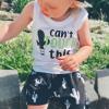 Infant Toddler Baby Boys Summer Outfit Cactus Letter Print Sleeveless Tank Tops T-Shirt+ Shorts Set 2PCS Clothes Set (White, 2-3 Years) view 2