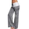 Fleece Lined Flare Leggings Women Petite Patchwork Pants Quick-Drying Pants Wide-Leg Sports Yoga Casual Women's Outdoor Grey view 3