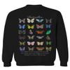0542. Cute Butterflies Graphic Printed Butterfly Monarch Vintage Collection Men's Crewneck Sweatshirt (Black Small) view 1
