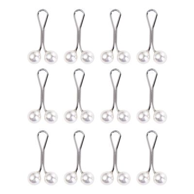 12pcs Multicolor Headscarf Pearl Pins Clips U Shape Hijab Scarf Lady Muslim Scarf Shawl Clips Scarf Brooches Pin Jewelry Accessories