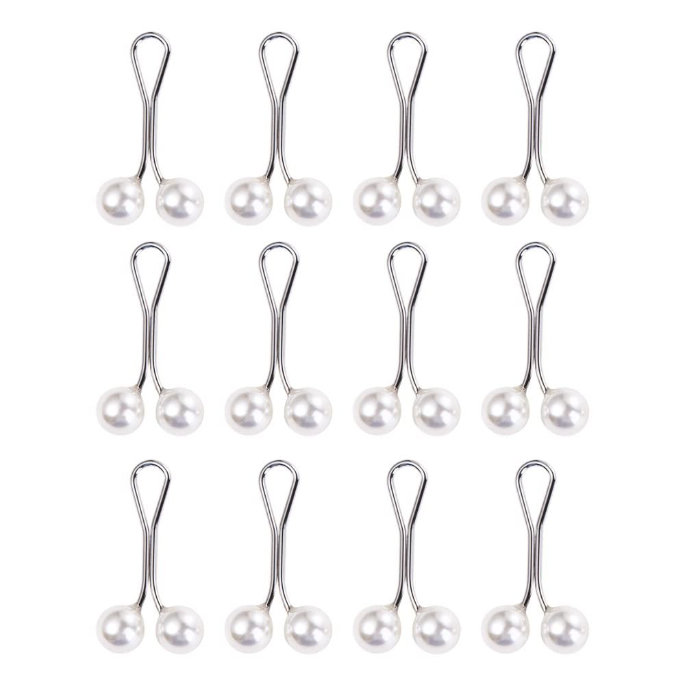 12pcs Multicolor Headscarf Pearl Pins Clips U Shape Hijab Scarf Lady Muslim Scarf Shawl Clips Scarf Brooches Pin Jewelry Accessories