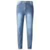 JEsilunmaMY Men's Retro Pencil Jeans Mid Waist Slim Fit Stretch Skinny Denim Pants Washed Distressed Casual Jean Trousers (Light Blue,XX-Large)