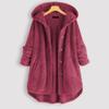 Akivide Button Up Fuzzy Fleece Sherpa Hooded Jacket Coat Warm Winter Long Sleeve Pockets Jacket with Pockets for Women view 3