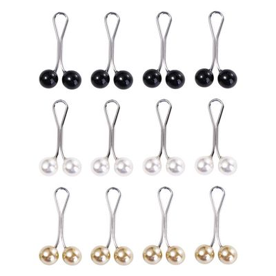 12pcs Multicolor Headscarf Pearl Pins Clips U Shape Hijab Scarf Lady Muslim Scarf Shawl Clips Scarf Brooches Pin Jewelry Accessories