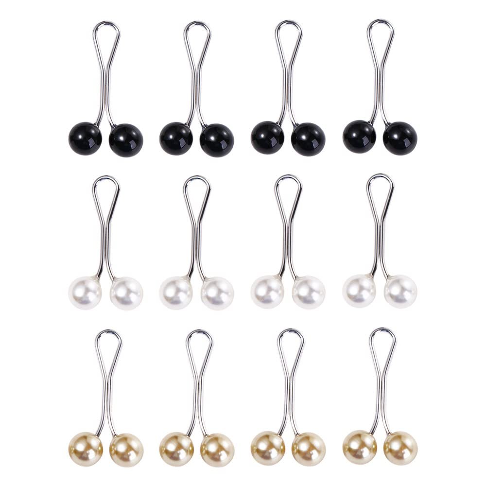 12pcs Multicolor Headscarf Pearl Pins Clips U Shape Hijab Scarf Lady Muslim Scarf Shawl Clips Scarf Brooches Pin Jewelry Accessories