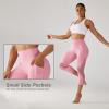 ONGASOFT High Waisted Yoga Capris Pants for Women Running Workout Mesh Leggings Side Pockets Squat Proof Tummy Control view 4