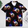 American Eagle USA Flag Men's Polo Shirt Short Sleeve Casual Pullover T-Shirt Tee Top 2XL view 3