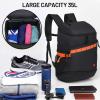 MIER Basketball Backpack with Shoes Compartment Ball Holder Large Sports Equipment Back Pack for Men Women Gym Travel 35L, Black view 4