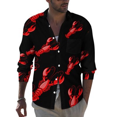 Boston Lobster Men's Dress Shirt Regular Fit Shirts Long Sleeve Button Up with Pocket