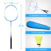 Woanger 8 Pack Badminton Rackets Set Including Badminton Racquets, Nylon Shuttlecocks and Carry Bag for Outdoor Backyard Games Beginners(Red & Blue) view 2