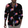Vintage Puerto Rico Flag Men's Dress Shirt Regular Fit Shirts Long Sleeve Button Up with Pocket view 1