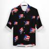 Vintage Puerto Rico Flag Men's Dress Shirt Regular Fit Shirts Long Sleeve Button Up with Pocket view 3