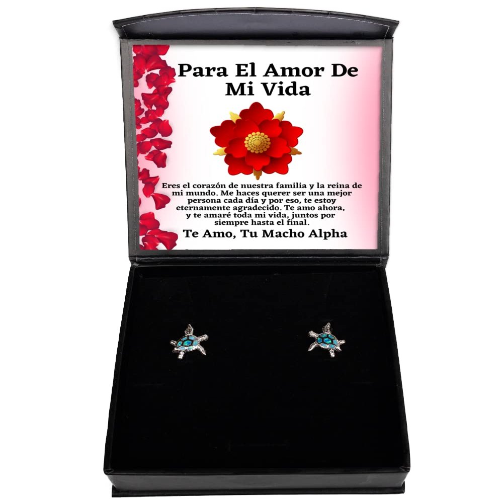 Regalo de San Valentine - La vida ES Bella, Pero ES aun mas Hermosa Desde que Estas a mi lado, Regalo para esposa o esposa - Aretes de Tortuga
