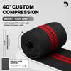 DMoose Fitness Elbow Wraps for Weightlifting (Pair) - 40'' Adjustable Elbow Strap for Gym Workout & Bench Press, Compression Elbow Wraps for Tendonitis & Joint Support, Elbow Sleeve Wrap (Black Red) view 4