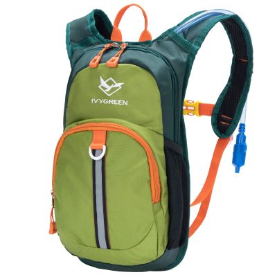 Ivygreen Kids Hydration Backpack, Hiking Backpack for Boys or Girls with 1.5L Water Bladder (Army Green - Small)