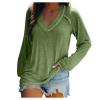 NaRHbrg Womens Long Sleeve V Neck T Shirts Casual Loose Fit Tunic Tops Dressy Casual Cute Blouses Solid Lightweight Tee Shirt Green view 1