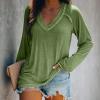 NaRHbrg Womens Long Sleeve V Neck T Shirts Casual Loose Fit Tunic Tops Dressy Casual Cute Blouses Solid Lightweight Tee Shirt Green view 2