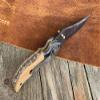 WINTERFELL Handmade Custom Damascus Steel Folding Pocket Knife with Wood Handle - Perfect 7.5" Gift Knife for Birthday, Father's Day or Gift for a Husband view 2