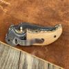 WINTERFELL Handmade Custom Damascus Steel Folding Pocket Knife with Wood Handle - Perfect 7.5" Gift Knife for Birthday, Father's Day or Gift for a Husband view 3