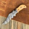 WINTERFELL Handmade Custom Damascus Steel Folding Pocket Knife with Wood Handle - Perfect 7.5" Gift Knife for Birthday, Father's Day or Gift for a Husband view 4