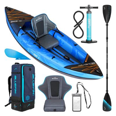 Bluefin Scout Inflatable Kayak, Inflatable 1 Person Kayak, Inflatable Canoe Alternative