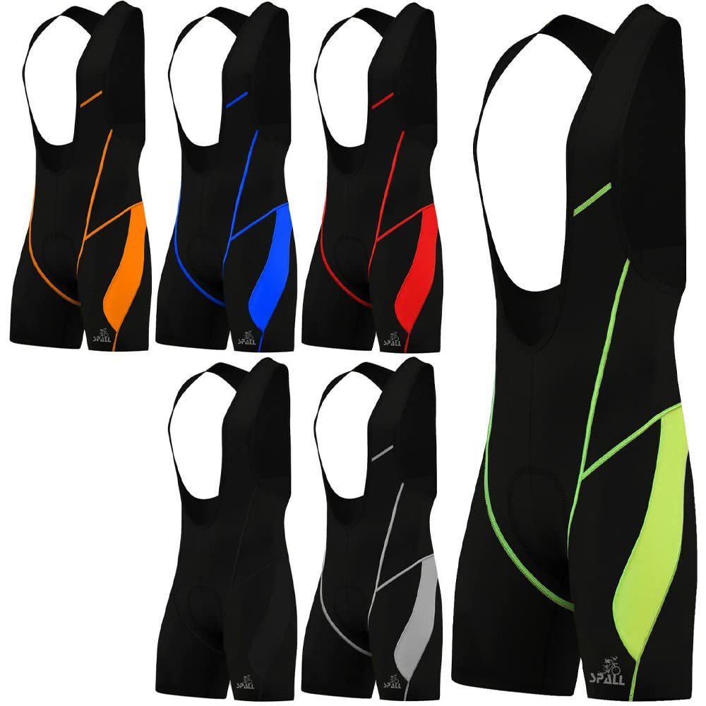 Mens Cycling Bib Tights Short Padded Bike Winter Shorts Pants (Black, M)