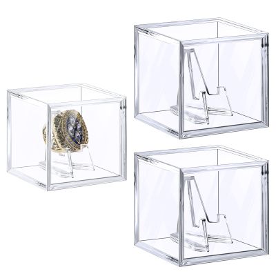 Foboull Championship Ring Display Case,Acrylic Display Box and Holder for Super Bowl Rings, Championship Rings, and Baseball Rings,for Collectors and Enthusiasts,3pcs