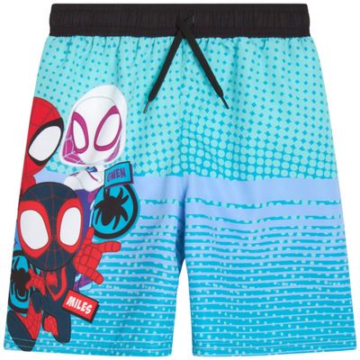 Marvel Boys Swim Trunks - Avengers Spiderman Captain America Spidey and Friends UPF 50+ Quick Dry Boys Swim Shorts (2T-12), Size 2T, Teal Blue Spidey
