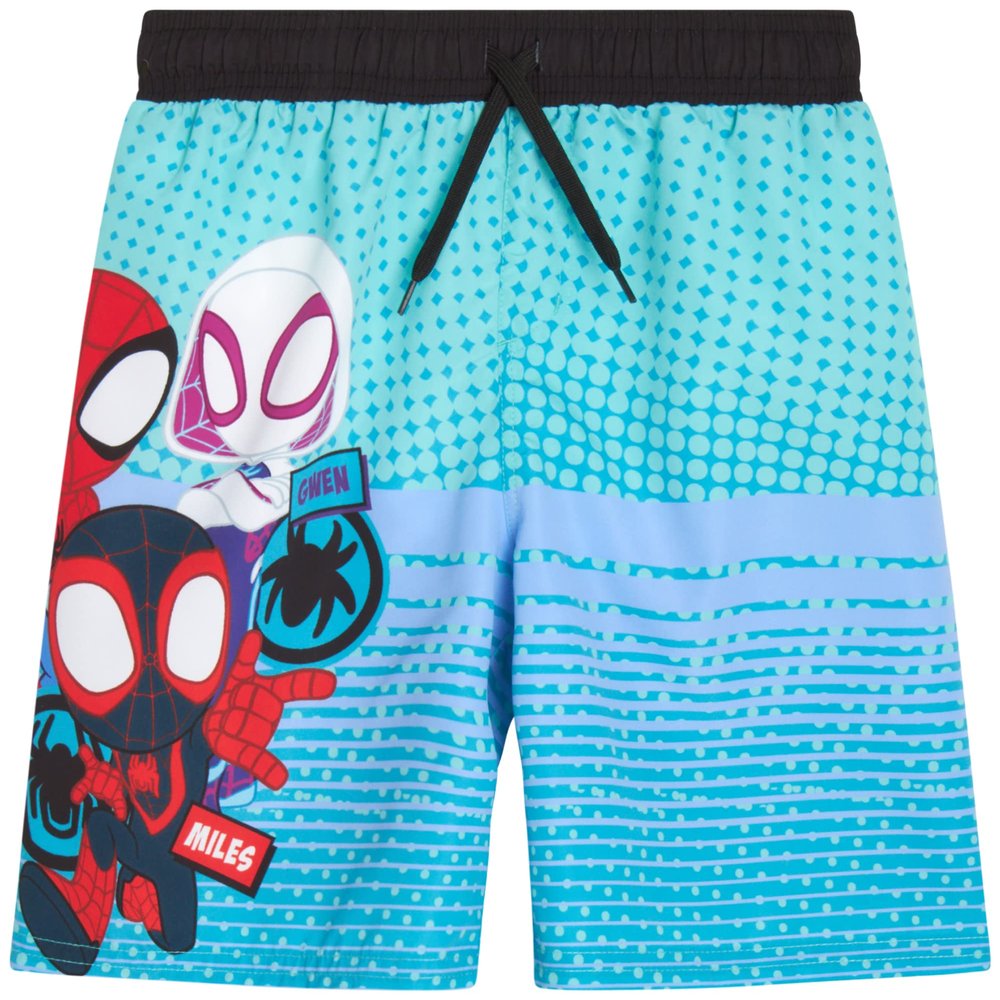 Marvel Boys Swim Trunks - Avengers Spiderman Captain America Spidey and Friends UPF 50+ Quick Dry Boys Swim Shorts (2T-12), Size 2T, Teal Blue Spidey