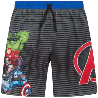 Marvel Boys Swim Trunks - Avengers Spider Man Captain America Hulk UPF 50+ Quick Dry Toddler and Boys Swim Shorts (2T-12), Size 3T, Avengers Royal/Black