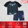 Marvel Boys Rash Guard Set - UPF 50 Avengers Short Sleeve Boys Swim Shirt and Swim Trunks (Sizes: 2T-12), Size 8, Navy Black Panther view 2